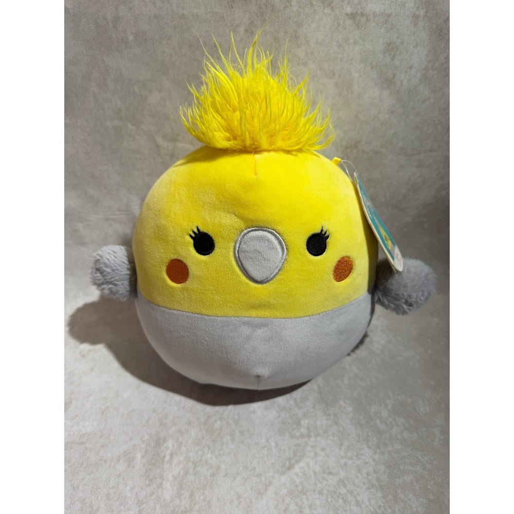 Squishmallows Charlize‎ the Cockatiel 8 Inch Yellow Grey Bird Plush S8-#523